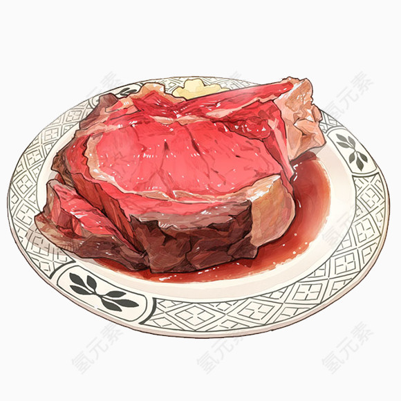 手绘日本美食牛肉