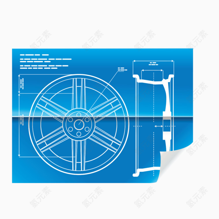 蓝色的轮胎设计图样