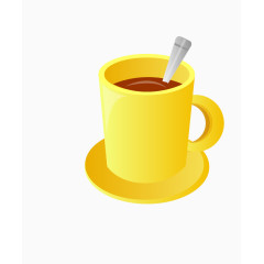 黄色咖啡杯子