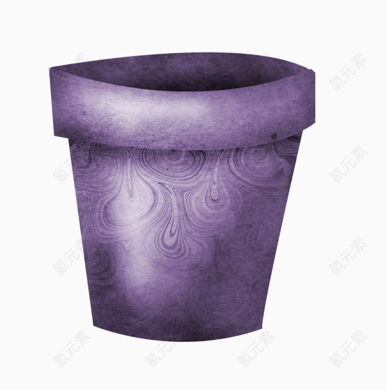 紫色花纹垃圾桶