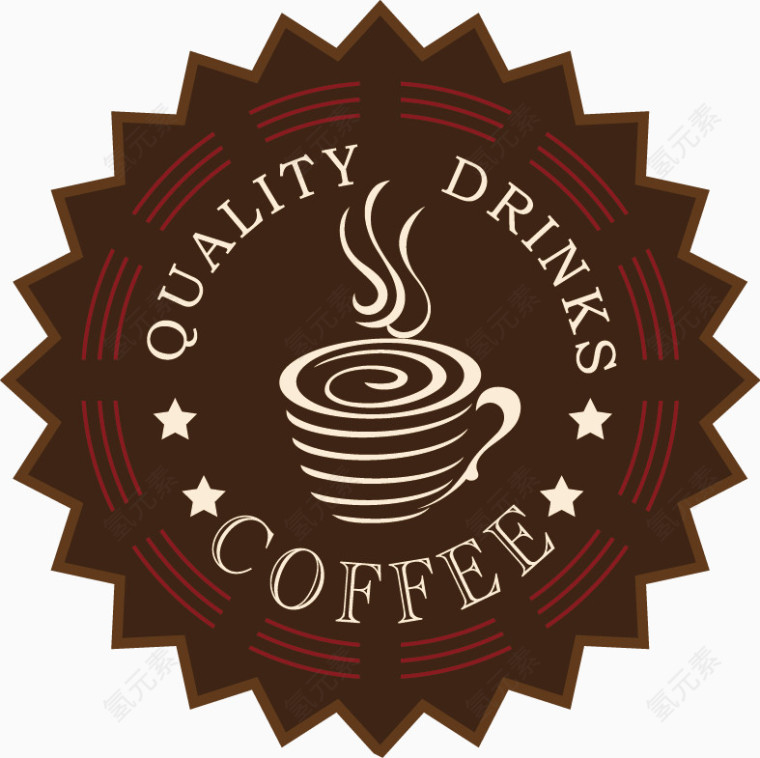 复古优质咖啡标签矢量图