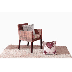 褐色清新座椅地毯装饰图案