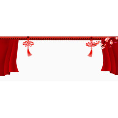 中国结和红色帘子