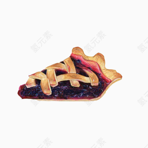 蓝莓果酱饼手绘画素材图片