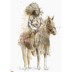 矢量骑马的印第安人