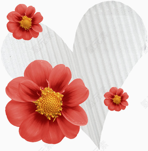 纸质爱心花朵