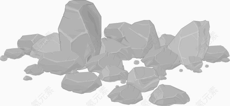 灰色石头堆矢量图