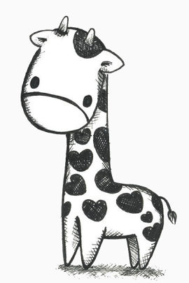 手绘卡通可爱长颈鹿