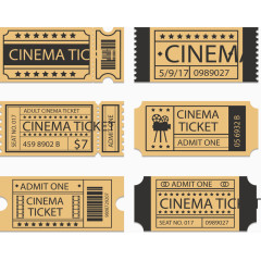 复古老式电影票