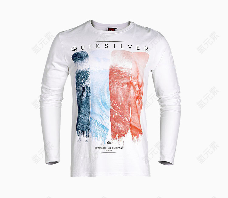 Quiksilver/Quiksilver圆领艺术涂鸦白色男款长袖T恤