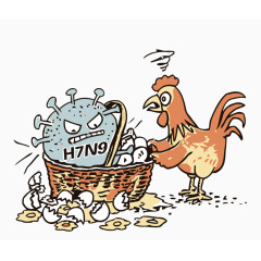 矢量H7N9病毒插画