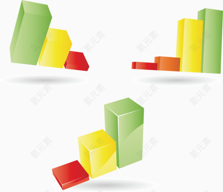 矢量PPT设计三维条形图表