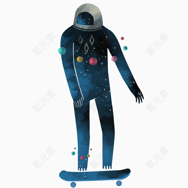 滑板和太空人