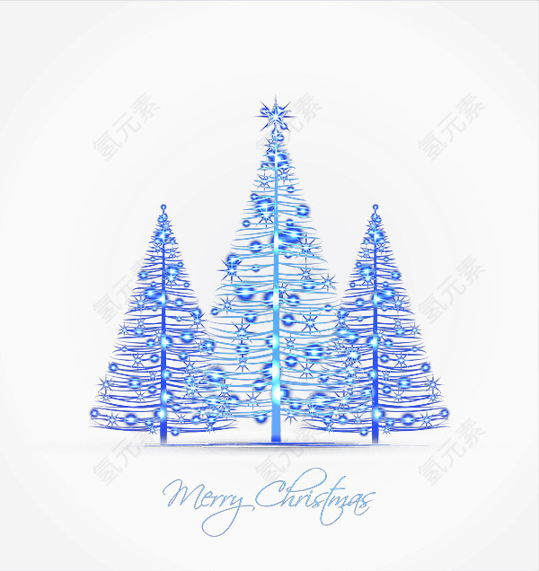 蓝色水晶圣诞树