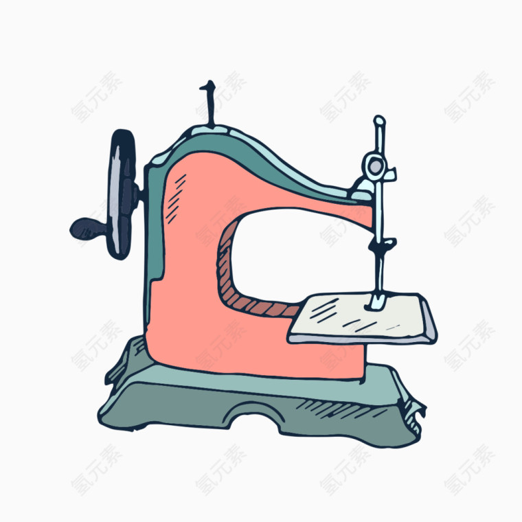 手绘缝衣机图片
