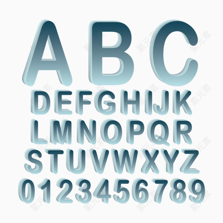 矢量立体字母设计