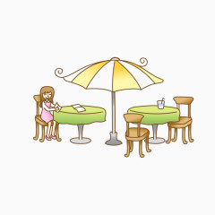 遮阳伞休息桌