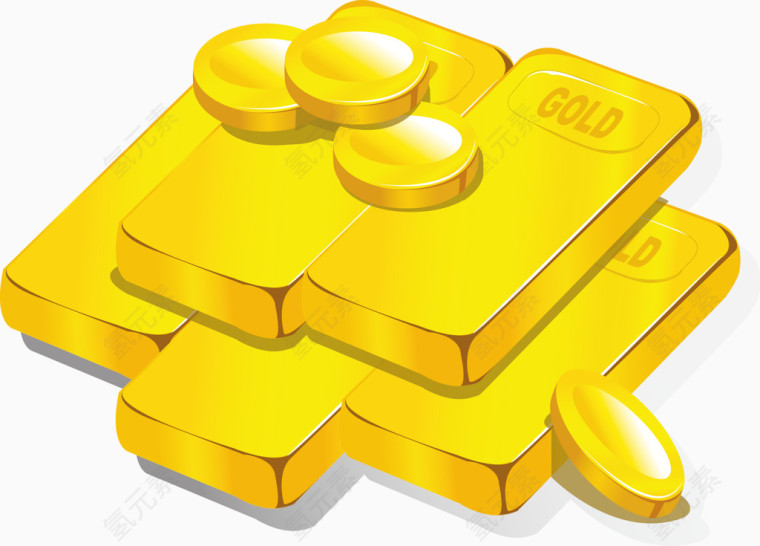 金条和金币矢量素材