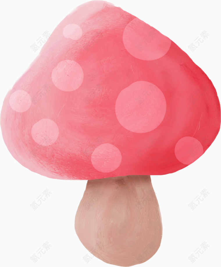 手绘粉色蘑菇