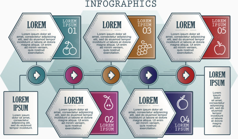 流程操作步骤信息图创意矢量素材下载