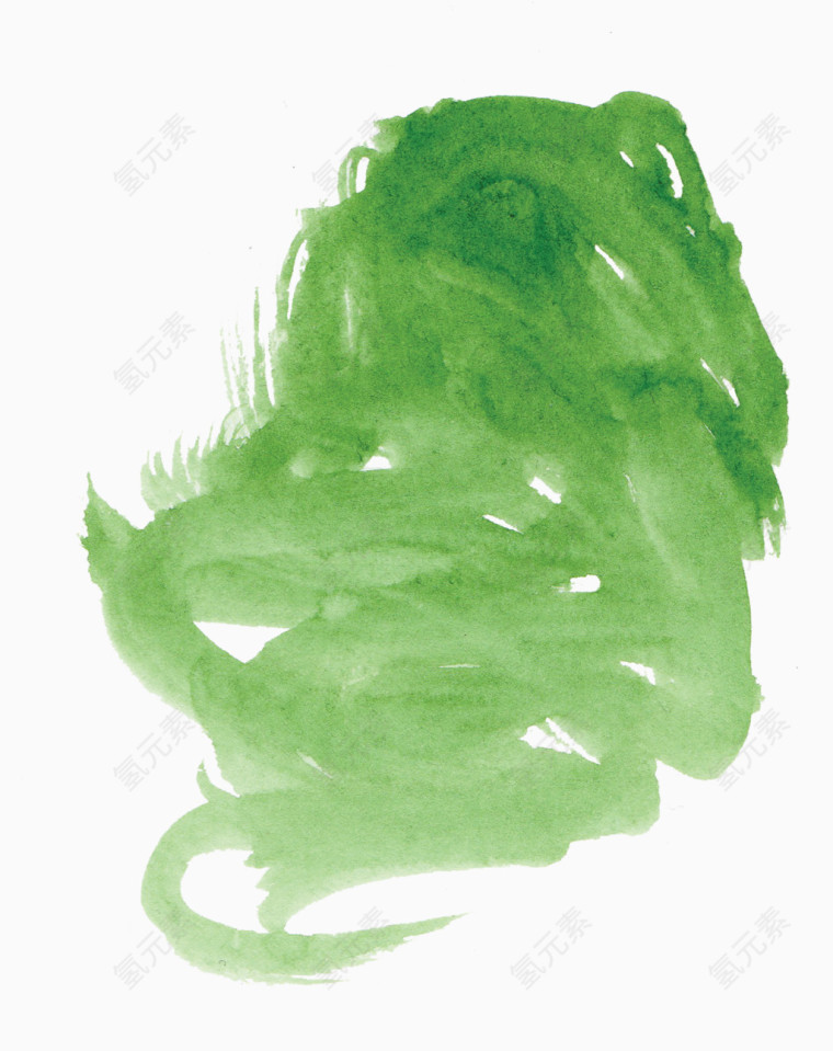 绿色水粉涂鸦