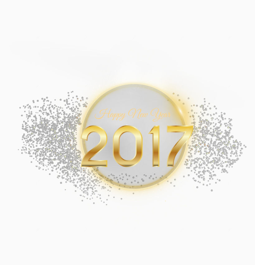 2017新年黄金字闪亮光点圆形下载