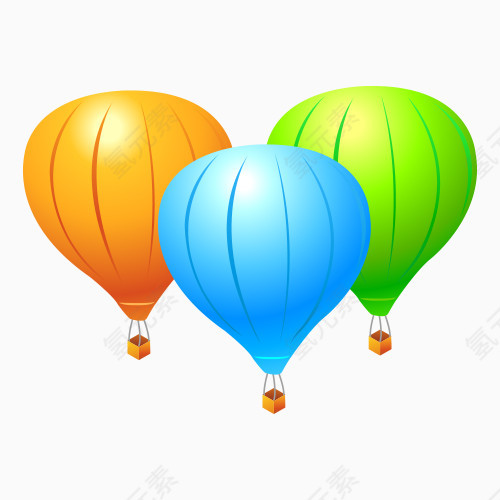 热气球飞天矢量图