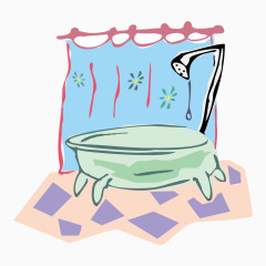简笔画可爱浴缸