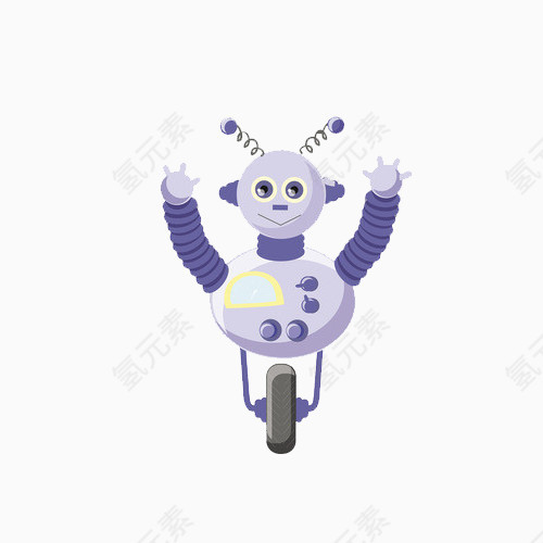 一个双手举起的手绘机器人