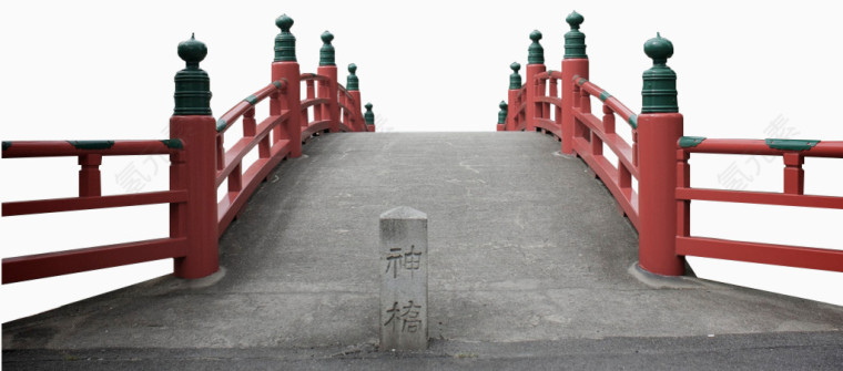 红色柱子桥 古风石桥