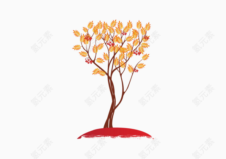 红色树木