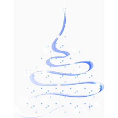 圣诞蓝色彩带圣诞树