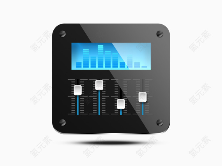 黑色音响调节器UI图标