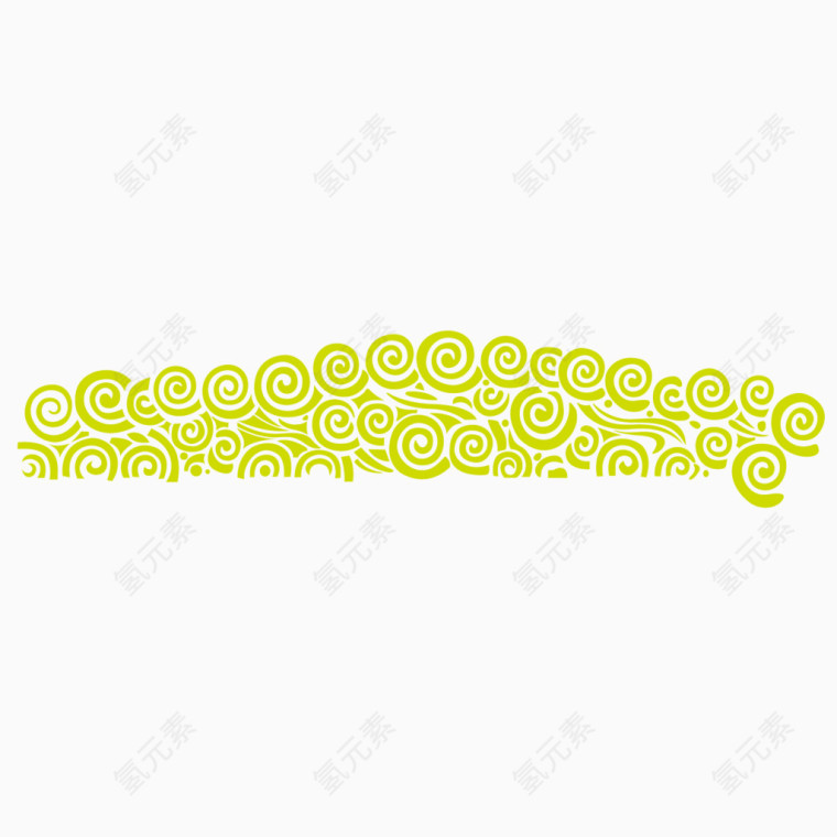 矢量海浪纹理黄绿色螺旋