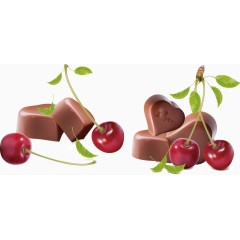 爱心巧克力和樱桃