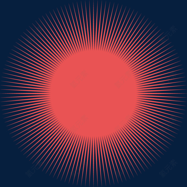 矢量红色圆形光芒