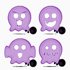 紫黑色各种表情幽灵