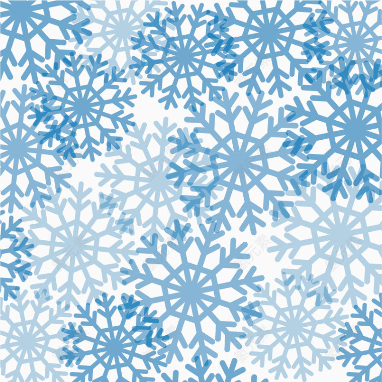 矢量蓝色雪花冬季设计元素