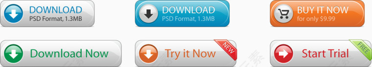 矢量UI下载按钮合集