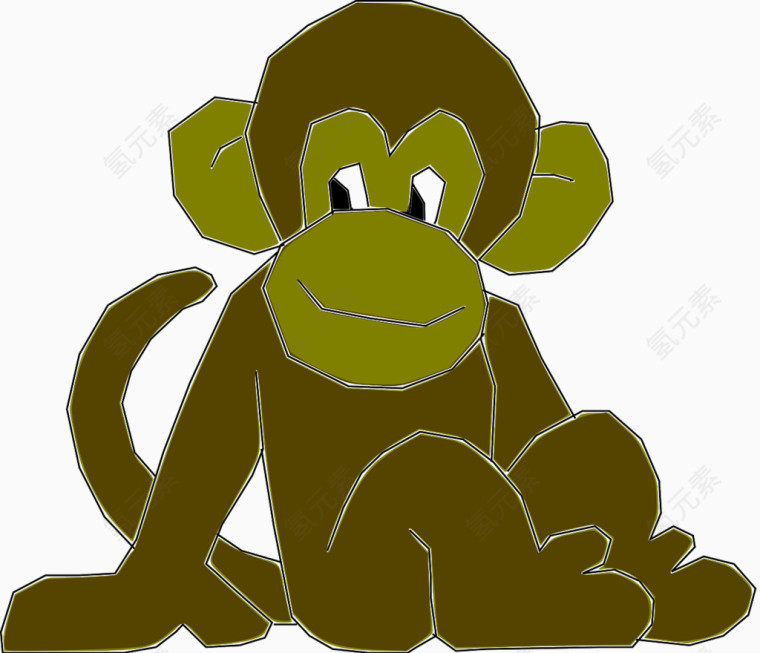 深绿色的猴子