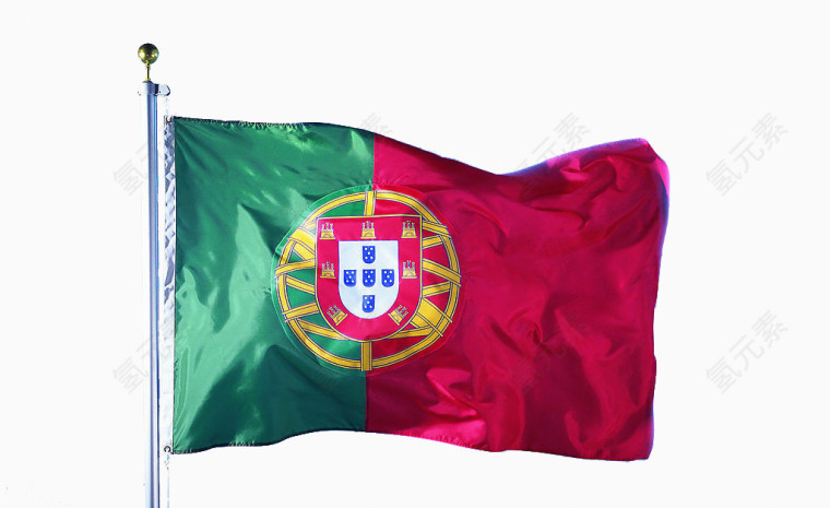 立体葡萄牙飘扬旗帜