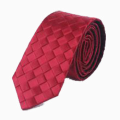 红色格子领带免抠素材