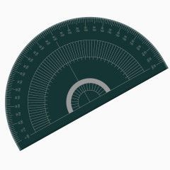 绿色质感量角器教学工具