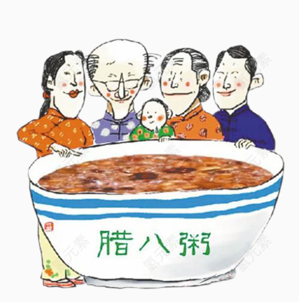 一家团聚腊八粥腊八节元素