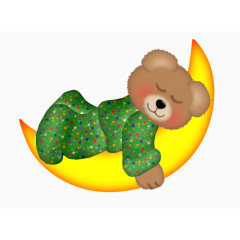 睡在月亮上的小熊