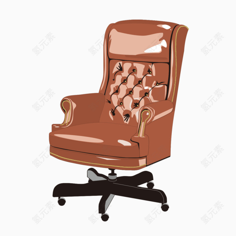 手绘褐色座椅素材