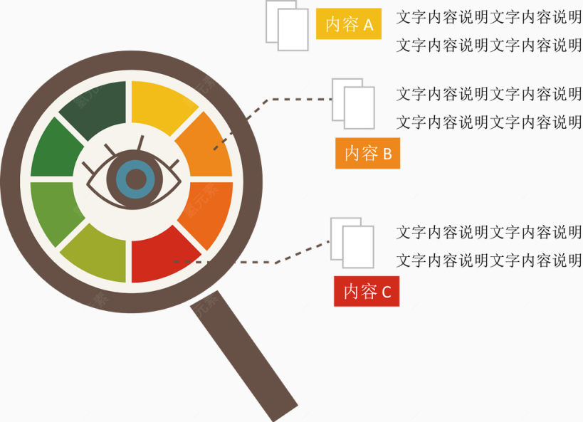 矢量放大镜图表下载