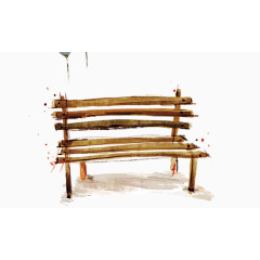 手绘木质长椅