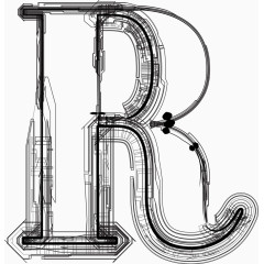 线条大写R标免费下载
