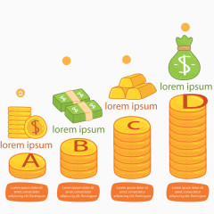 矢量金融信息图表的硬币